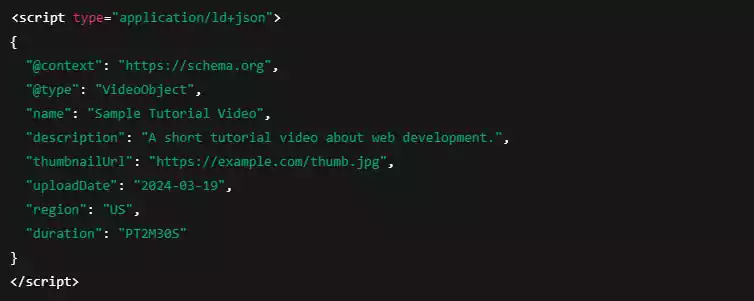 نمونه اسکیما برای ویدئو